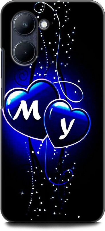 WallCraft Back Cover for Realme C33, RMX3624 M Y, M LOVES Y, NAME, ALPHABET, MY LOVE, HART, BLUE  (Multicolor, Dual Protection, Pack of: 1)