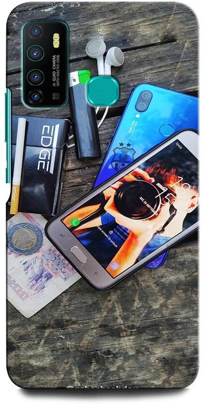 GRAFIQE Back Cover for Infinix Hot 9 Pro IPHONE, EARPHONE, LIGHTER, MONEY  (Multicolor, Shock Proof, Pack of: 1)
