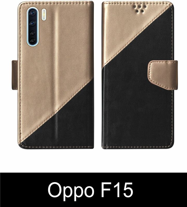 SBMS Flip Cover for Oppo F15 Multicolor  (Black, Shock Proof, Pack of: 1)