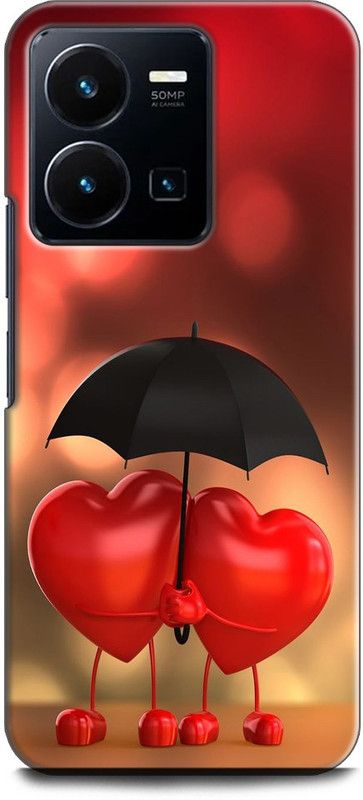 WallCraft Back Cover for Vivo Y35, V2205 LOVE, ANIME, COUPLE, GIRL, BOY, HEART, RED, MOON  (Multicolor, Dual Protection, Pack of: 1)