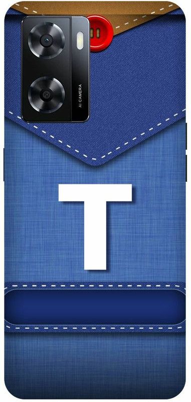 Dimora Back Cover for OPPO A 57e, T NAME BACK COVER WITHALPHABET  (Blue, Hard Case, Pack of: 1)