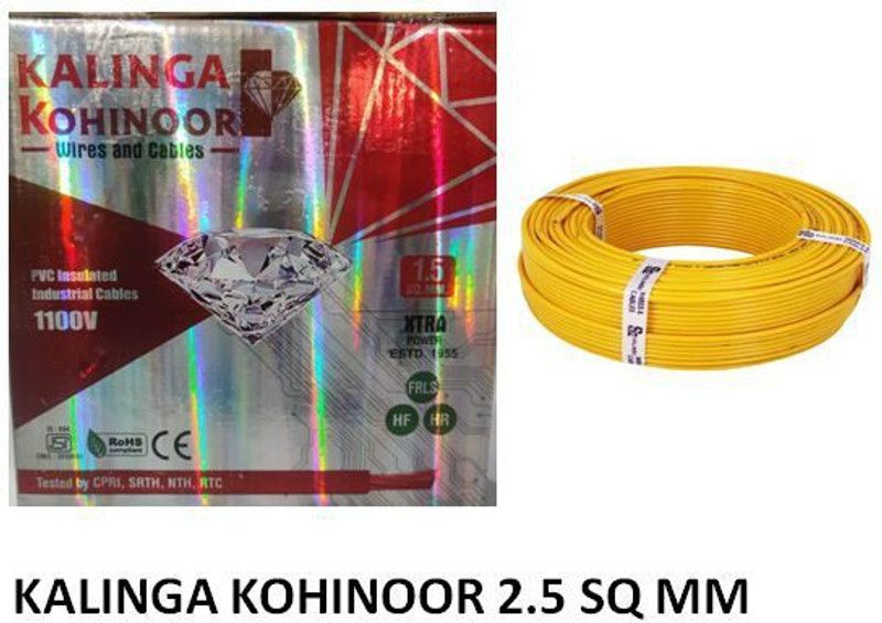 kalinga Kohinoor 2.5 SQ MM 90 meter Cable 2.5 sq/mm Yellow 90 m Wire  (Yellow)