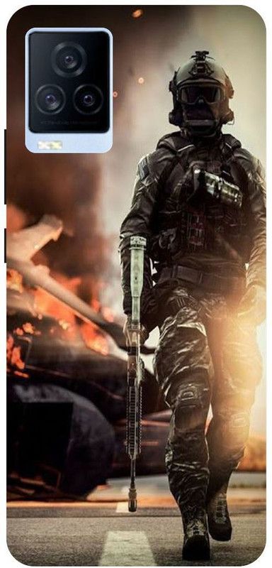 THE NARAYANA COLLECTIONS Back Cover for IQOO 7- V2049A-PUBG,FOGI,SOLDIER,AIR,FORCE  (Multicolor, Hard Case, Pack of: 1)