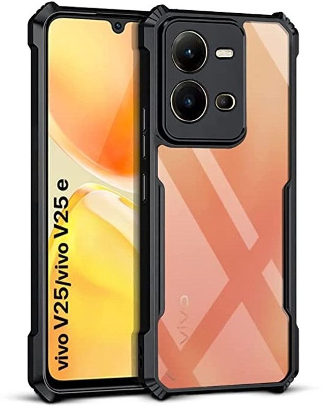 LIKECASE Back Cover for vivo V25 5G / vivo V25e 5G  (Transparent, Dual Protection, Pack of: 1)
