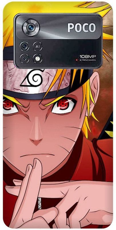 FRONK Back Cover for POCO X4 Pro 5G, NARUTO, SHIPPUDEN, ANIME, NEON, UZUMAKI  (Orange, Hard Case, Pack of: 1)