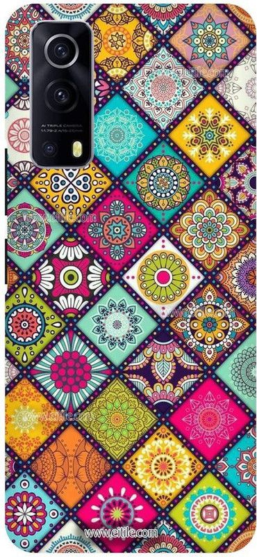 THE NARAYANA COLLECTIONS Back Cover for IQOO Z3- V2073A-SIMPAL,NEW,DESIGNER,PRINT,RANGOLI,ART  (Multicolor, Hard Case, Pack of: 1)