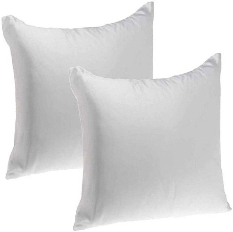 Shreejee Microfibre Solid Chair Cushion Pack of 2  (White)
