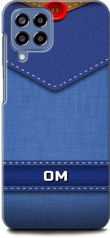 WallCraft Back Cover for SAMSUNG Galaxy M53 5G OM NAME, LETTER, BLUE, JEANS, ALPHABET, DESIGN  (Multicolor, Dual Protection, Pack of: 1)
