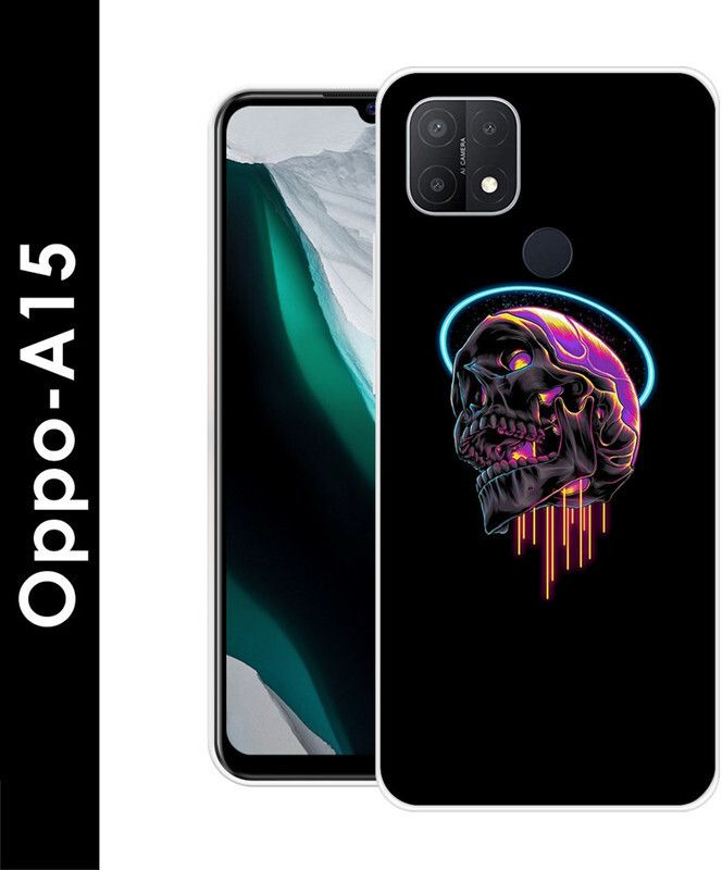 Golden Mask Back Cover for Oppo A15  (Multicolor, Silicon, Pack of: 1)