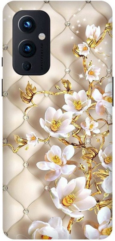 FRONK Back Cover for OnePlus 9 5G, LE2111, GOLDEN, FLOWER, MATTRESS, SHAPE, GOLD  (Gold, Hard Case, Pack of: 1)