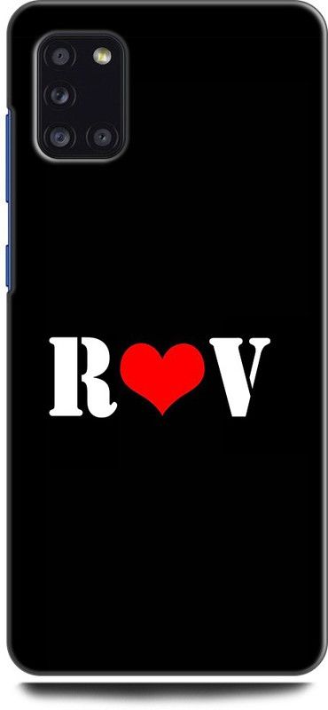 Afterglow Back Cover for SAMSUNG Galaxy A31 R V, R LOVES V, NAME, LETTER, ALPHABET, RV LOVE, HART  (Multicolor, Shock Proof, Pack of: 1)