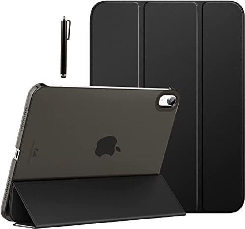 Proelite Flip Cover for Apple iPad 10th Generation 10.9 inch 2022 Translucent & Hard Back with Stylus Pen  (Black, Hard Case, Pack of: 1)