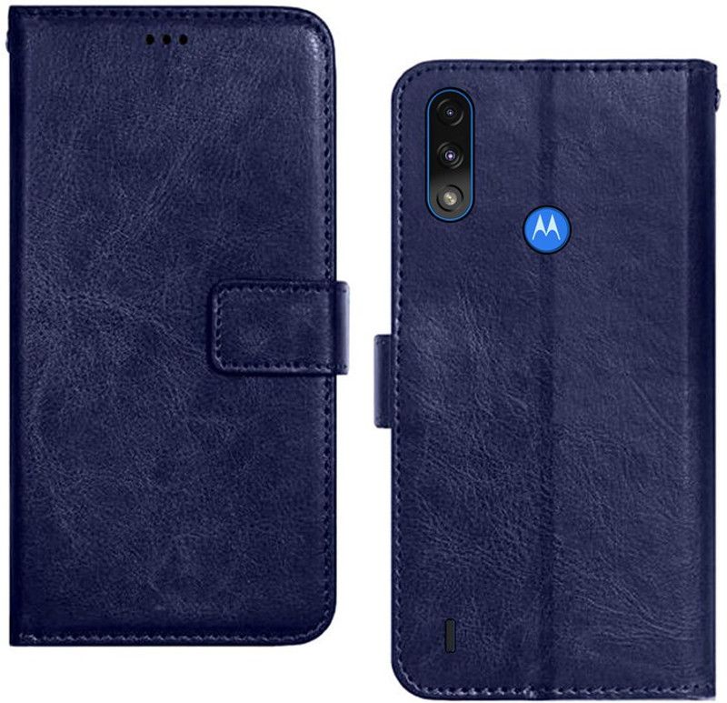 Styleford Flip Cover for Motorola Moto E7 Power  (Blue, Dual Protection, Pack of: 1)