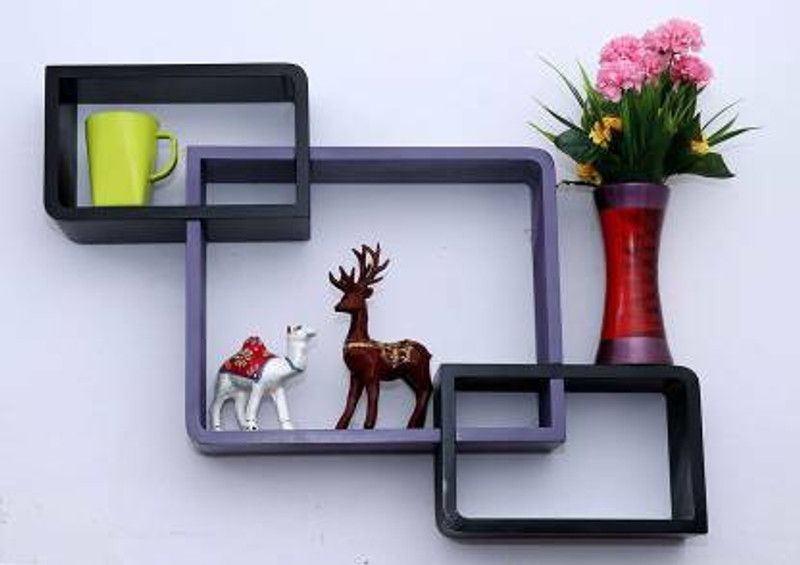 ANB Enterprises Interlock MDF Wall Shelf Dentistry Fiber Wall Shelves Package Of 1 Set Of 3 MDF (Medium Density Fiber) MDF (Medium Density Fiber) Wall Shelf  (Number of Shelves - 3, Black, Blue)