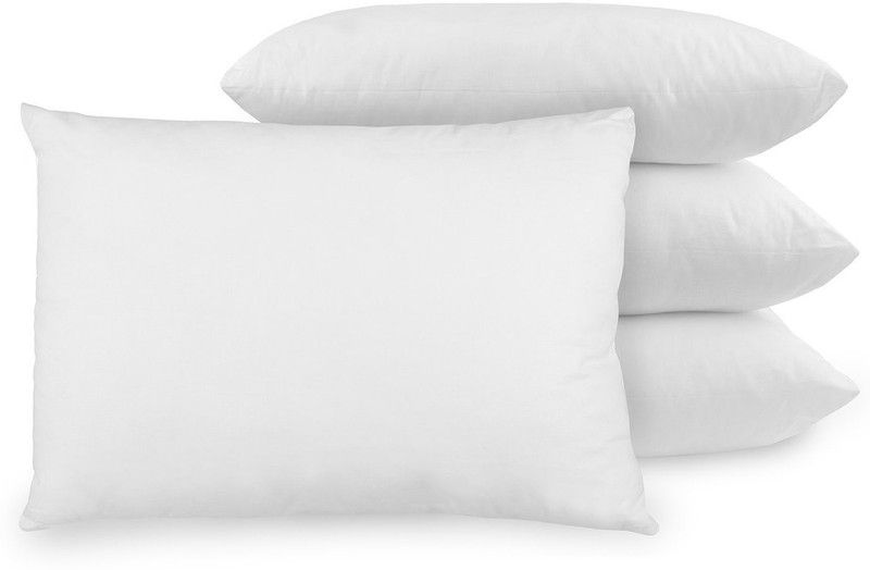 Saletm Microfibre, Natural Solid Bed/Sleeping Pillow Pack of 4  (White)