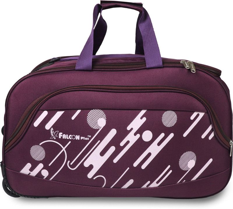 56 L Strolley Duffel Bag - Duffle Travel Bag 24 Inch - Purple - Large Capacity