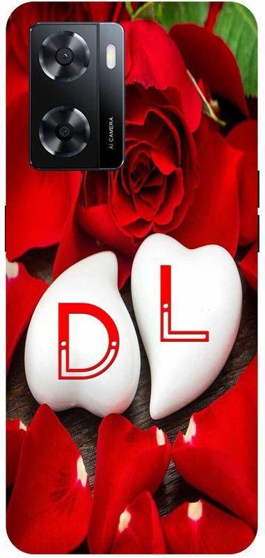 Dimora Back Cover for OPPO A 57e, D LOVES L NAME D NAME L LETTER ALPHABET D LOVE L NAME  (Red, Hard Case, Pack of: 1)