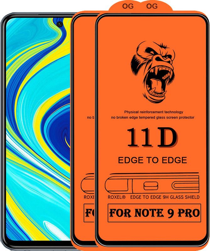 Roxel Edge To Edge Tempered Glass for Redmi Note 9 Pro  (Pack of 2)