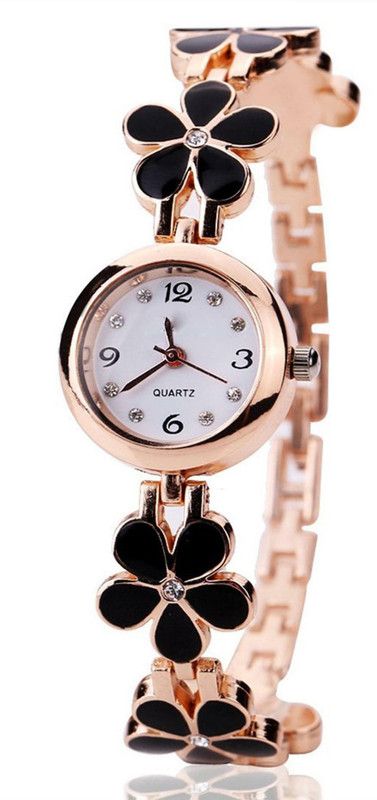 Analog Watch - For Women Flower black