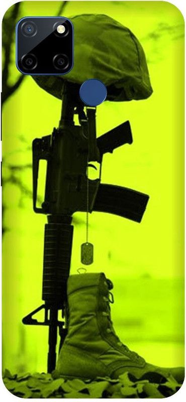 3D U PRINT Back Cover for Realme Narzo 20,RMX2193 Army Pattern,indian army  (Yellow, Waterproof, Pack of: 1)