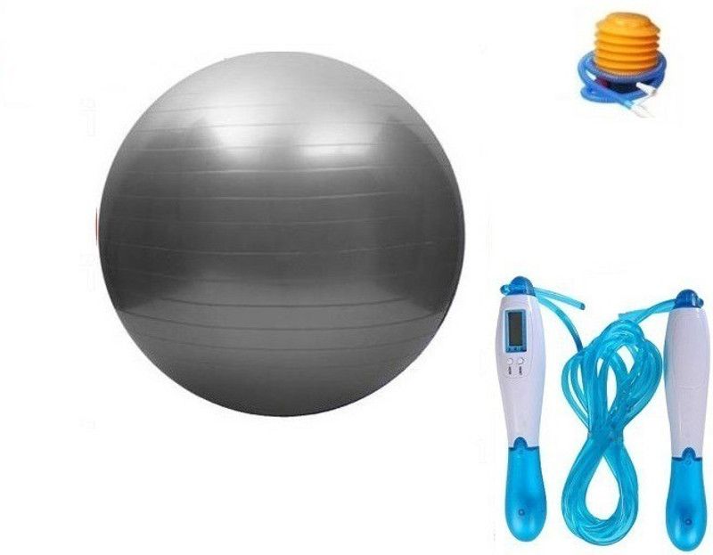 Web Mall Anti Burst 85 cm Gym Fitness Aerobics Yoga Exercise/Ball With Digital Skipping Rope Unisex Dumbbell Kit Kit