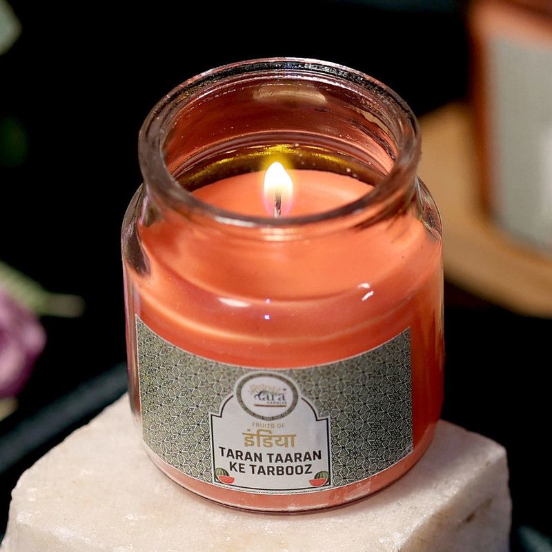 Tara Enlightening World Watermelon Aroma for Carefree Mood I Scented Aromatherapy Jar Candles, Medium  (115 g)