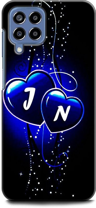 WallCraft Back Cover for SAMSUNG Galaxy M33 5G J N, J LOVES N, NAME, ALPHABET, JN LOVE, HART, BLUE  (Multicolor, Dual Protection, Pack of: 1)