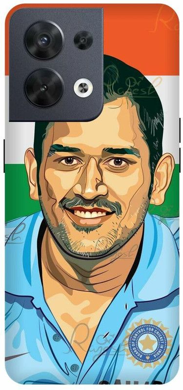 DIKRO Back Cover for OPPO Reno8 5G, CPH2359, MS, DHONI, MAHENDER, SINGH, DHONI, CSK  (Blue, Hard Case, Pack of: 1)