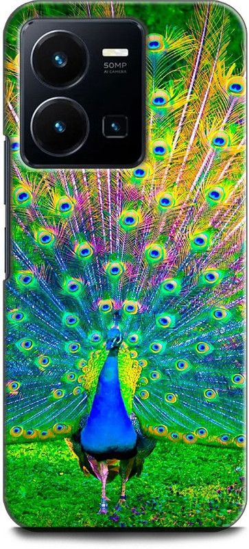 WallCraft Back Cover for Vivo Y35, V2205 PEACOCK, PEAFOWL, BIRD, FEATHER  (Multicolor, Dual Protection, Pack of: 1)