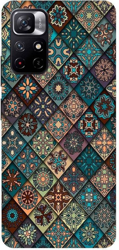 PICHKU Back Cover for POCO M4 PRO (5G)-ART,PATTERN,RANGOLI,I,PHONE,APP-LE,CARTOON,TEDDY  (Brown, Hard Case, Pack of: 1)