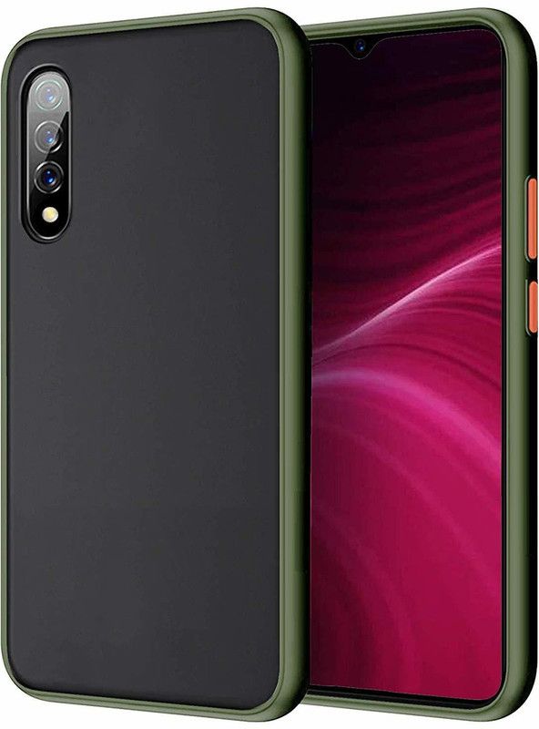 mamani Back Cover for Samsung Galaxy A70, Camera And Bumper Protection Smoke Cover (Green)  (Green, Camera Bump Protector, Silicon, Pack of: 1)
