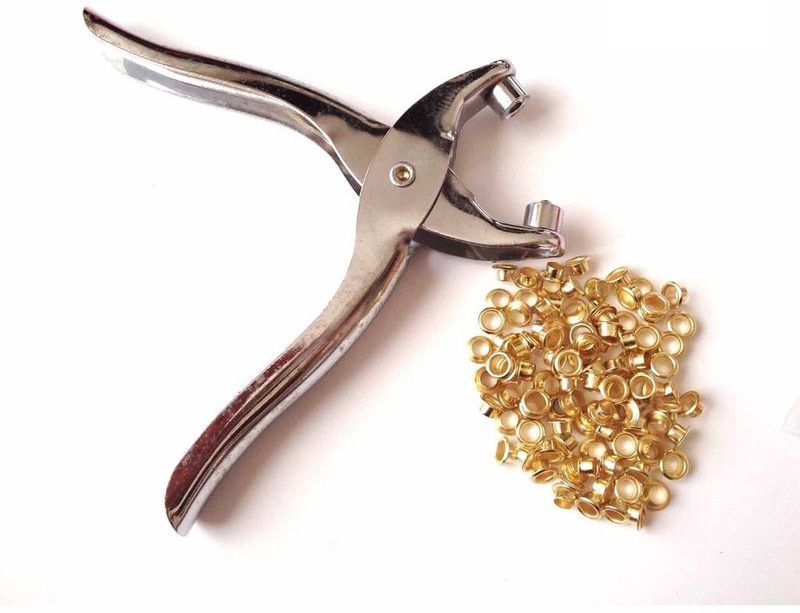 DIY Crafts StainSteel Eyelet Prong Studs Snap Fastener Plier Leather Hole Punche Rivet  (Stainless Steel, Steel)