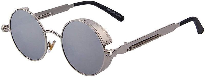 UV Protection, Polarized Round, Aviator Sunglasses (Free Size)  (For Men & Women, Grey)