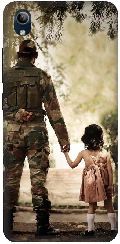 PHONE WALEY.COM Back Cover for VIVO Y90 , VIVO 1908 ,Army Pattern,indian army,Army love, Printed  (Brown, Hard Case, Pack of: 1)