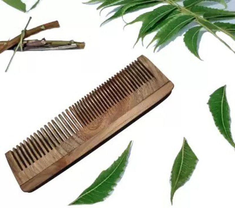 Ecofood Premium Export Quality -dnddruff wood Neem Comb set oF 1