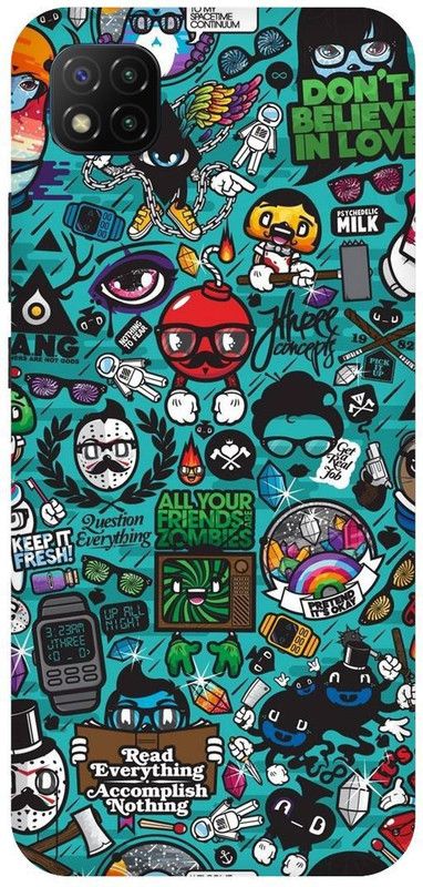 THE NARAYANA COLLECTIONS Back Cover for POCO C3-CARTOON,FUNKY,PANDA,NEW,TRENDING  (Multicolor, Hard Case, Pack of: 1)