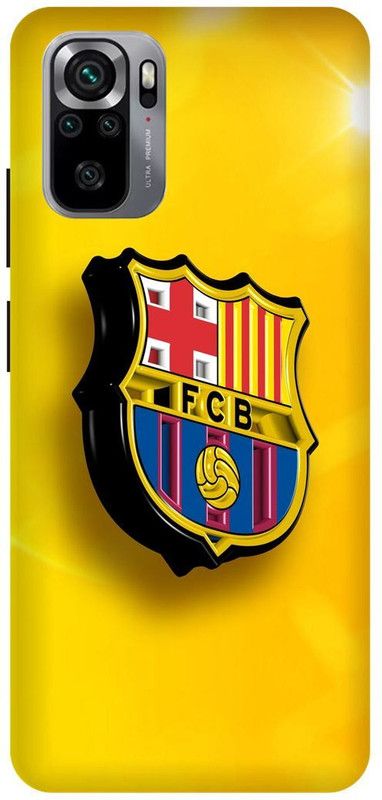 DIKRO Back Cover for REDMI Note 10, MANCHESTER, UNITED, FCB, BARCELONA  (Yellow, Hard Case, Pack of: 1)