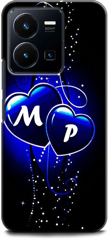 WallCraft Back Cover for Vivo Y35, V2205 M P, M LOVES P, NAME, ALPHABET, MP LOVE, HART, BLUE  (Multicolor, Dual Protection, Pack of: 1)
