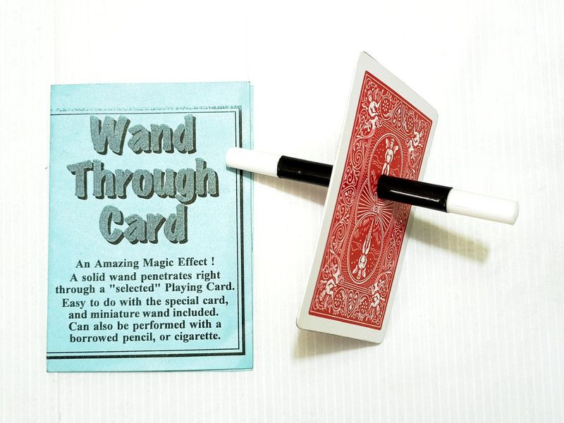 A SARKAR MAGIC WORLD MAGIC WAND THROUGH CARD MAGIC / CIGARETTE THROUGH CARD MAGIC 1 Magic Tricks  (Age: 6 & UP)