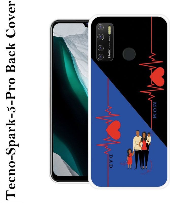 KLC Back Cover for Tecno Spark 5 Pro  (Blue, Black, Grip Case, Silicon, Pack of: 1)
