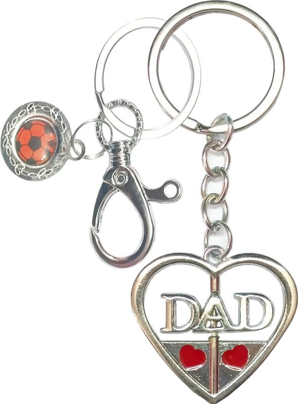 KV Fashion Dad Pendant 360° Rotating AND HEART SAPE Key Ring Keychain With Hook 001 Key Chain
