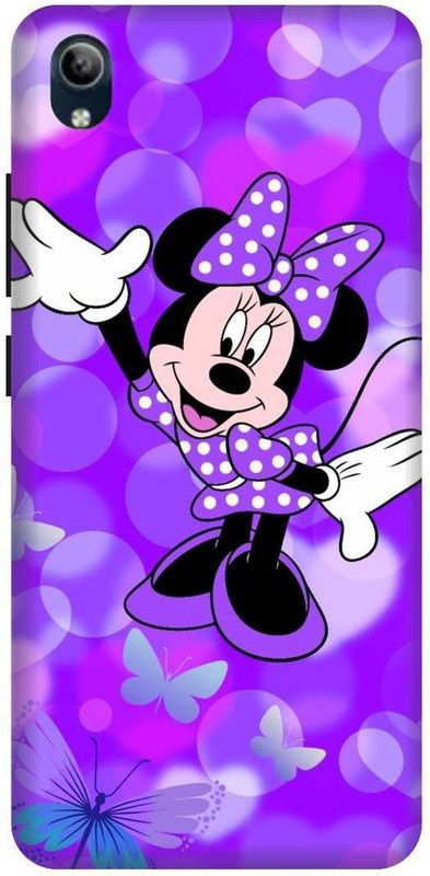 PHONE WALEY.COM Back Cover for VIVO Y91i , VIVO 1820 ,mickey,minnie,mouse,pink,Printed back cover  (Purple, Hard Case, Pack of: 1)