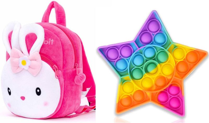 Small 12 L Backpack Small Backpack Kid's School Bag Backpack And Popet  (Pink)