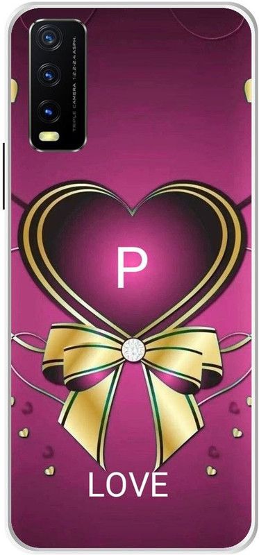 VS PRINT LINK Back Cover for VIVO Y20T \ V2129 \ P letter,P name P word , Printed Back Cover  (Red, Hard Case, Pack of: 1)