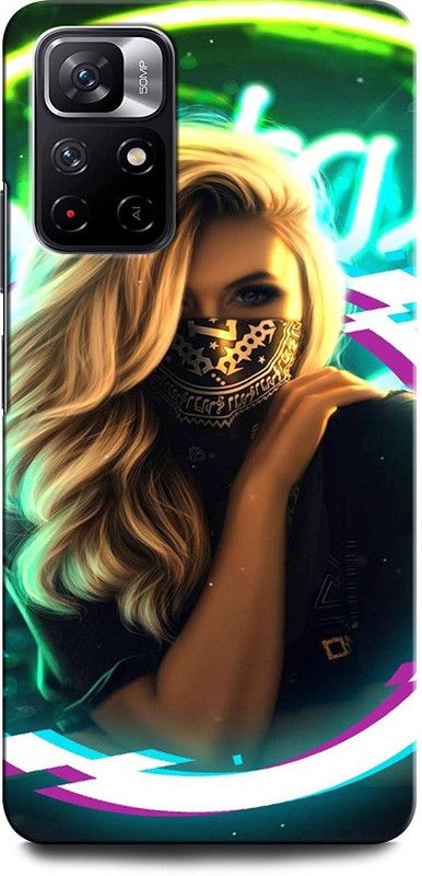 GRAFIQE Back Cover for POCO M4 Pro 5G GIRL, ANIME, CUTE GIRL, MASK GIRL  (Multicolor, Shock Proof, Pack of: 1)
