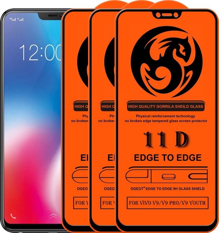 HQ Protection Edge To Edge Screen Guard for Vivo V9  (Pack of 3)