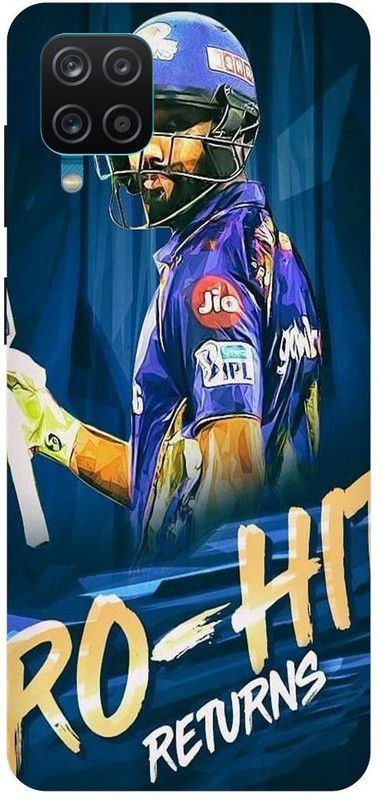 THE NARAYANA COLLECTIONS Back Cover for SAMSUNG GALAXY A12-MUMBAI,INDIANS,IPL,ROHIT,HITMAN  (Multicolor, Hard Case, Pack of: 1)
