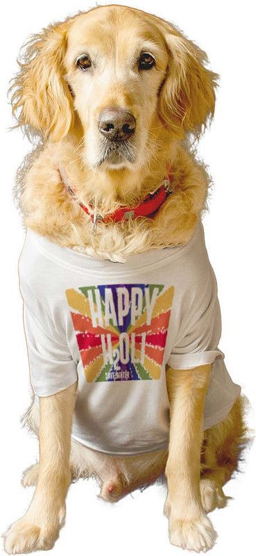 RUSE T-shirt for Dog  (Happy Holi - Save Water Printed Tees Gift for Dogs(White) XX-Small)