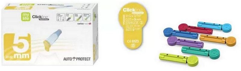 Ypsomed Autoprotect Pen Needle 5mm Blue 31G Medical Needle with my life 25 color lancets Medical Needle  (White)