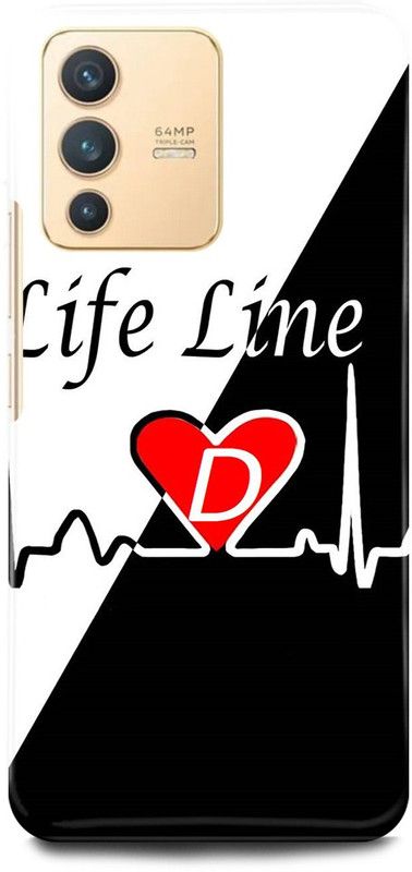 FIKORA Back Cover for Vivo V23 Pro 5G, V2132, D, NAME, LETTER, ALPHABET, LIFELINE  (White, Hard Case)